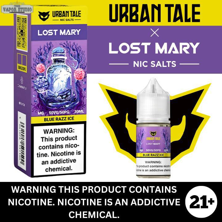 Blue Razz Ice by Urban Tale X Lost Mary - Salt Nicotine E-liquid 30ml