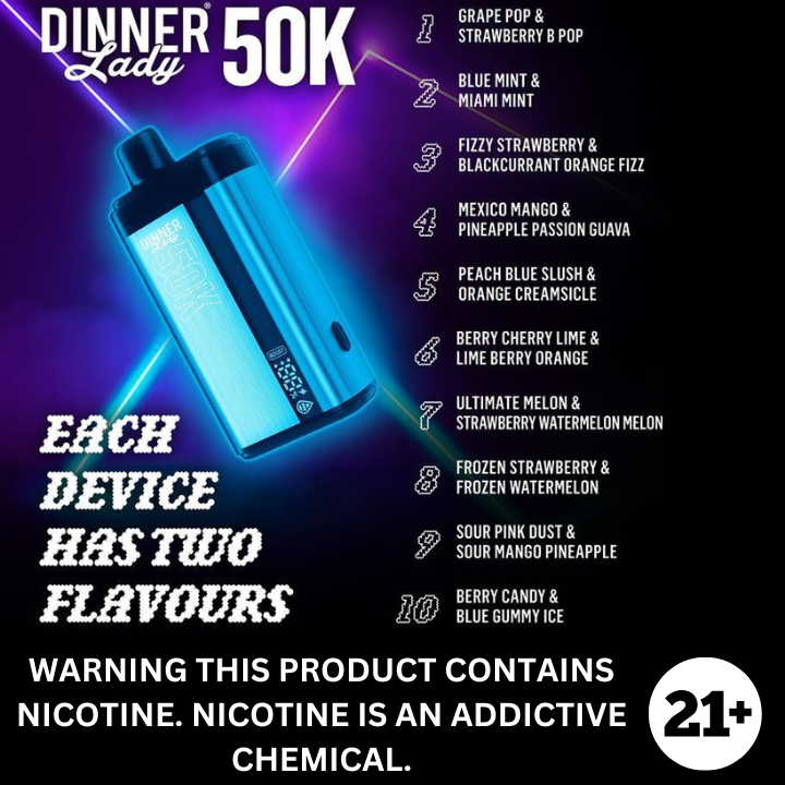 Dinner Lady 50k Dual Flavor Adjustable Disposable Vape 5% Nicotine