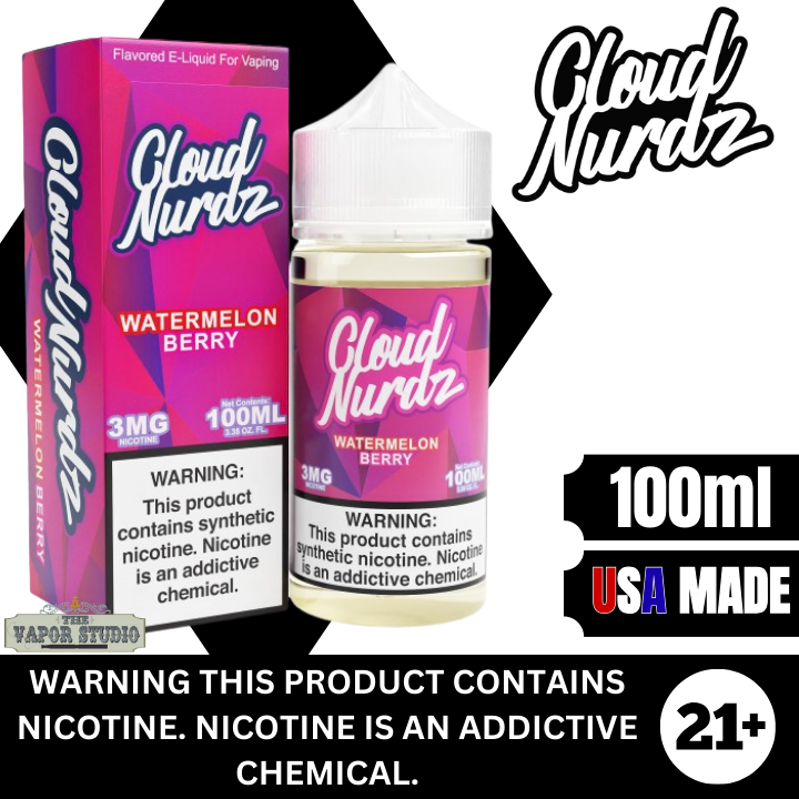 Watermelon Berry by Cloud Nurdz Premium E-Liquid 100ml The Vapor Studio Austin Texas Watermelon Berry by Cloud Nurdz Premium E-Liquid 100ml The Vapor Studio Austin Texas