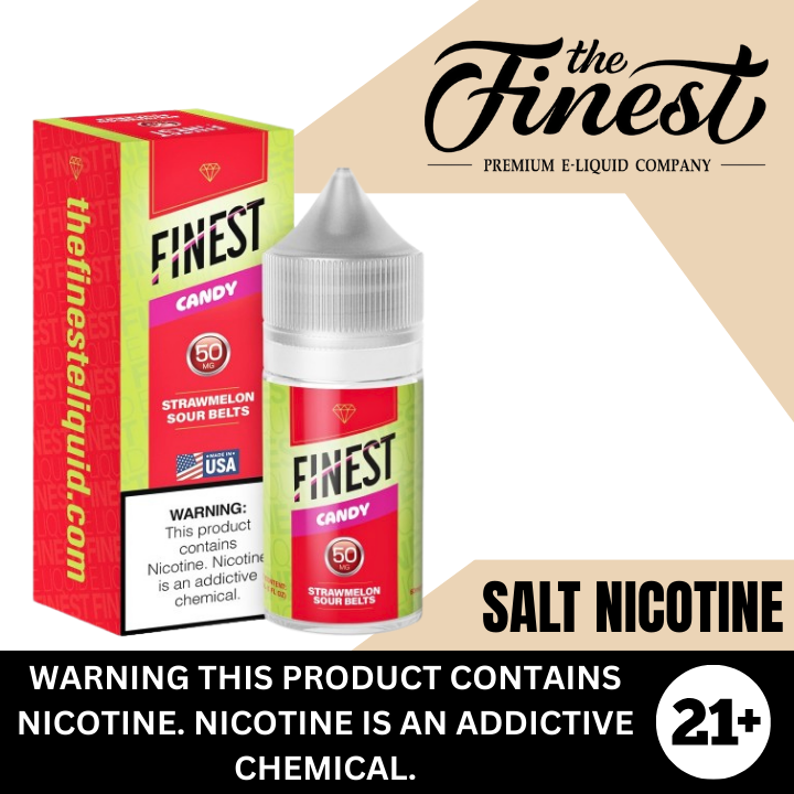 Strawberry Sour Belts by The Finest Premium Salt Nicotine E-Liquid 30ml