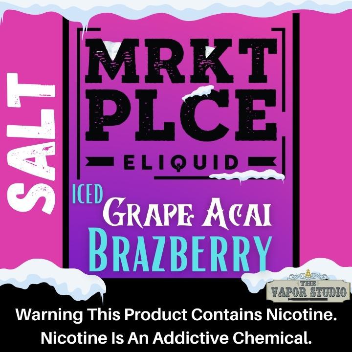 MRKT PLCE (Market Place) - ICED Brazberry Grape Acai - 30ml Salt Nicot The Vapor Studio Austin Texas MRKT PLCE (Market Place) - ICED Brazberry Grape Acai - 30ml Salt Nicot The Vapor Studio Austin Texas