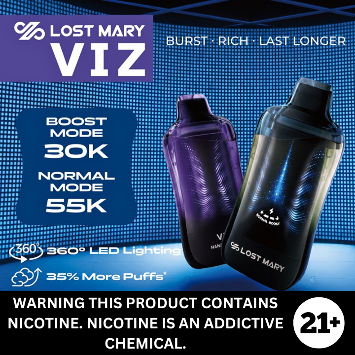 Lost Mary VIZ 55000 Puff 5% Salt Nicotine Disposable Vape