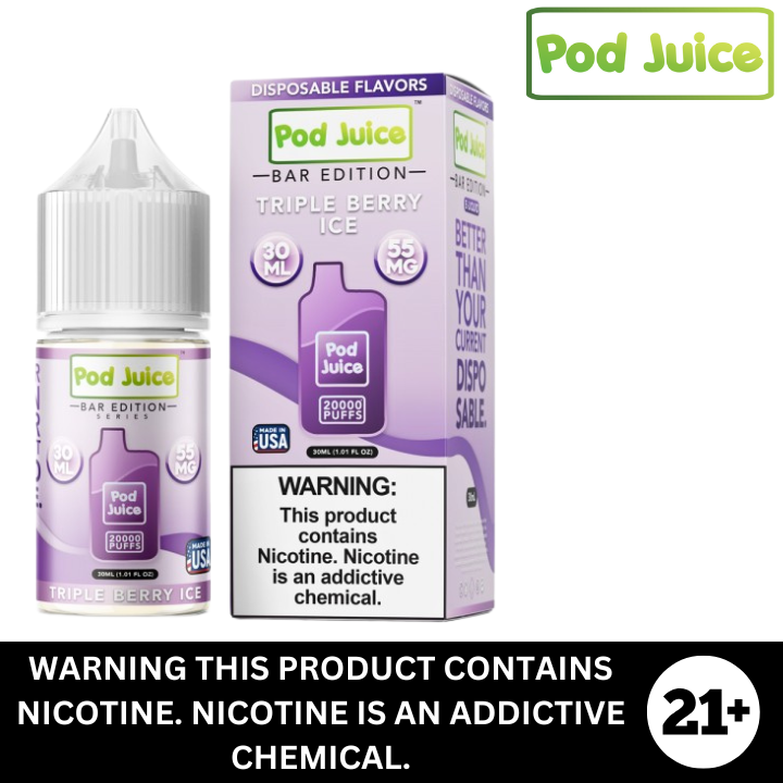 Triple Berry Ice by Pod Juice Salt Nicotine E-Liquid 30ml