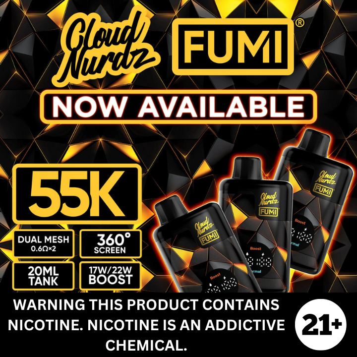 Cloud Nurdz x FUMI 55k Disposable Nicotine Vape 5%