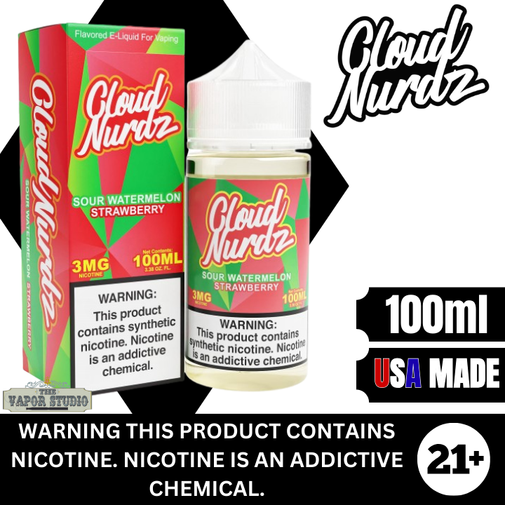Sour Watermelon Strawberry by Cloud Nurdz Premium E-Liquid 100ml