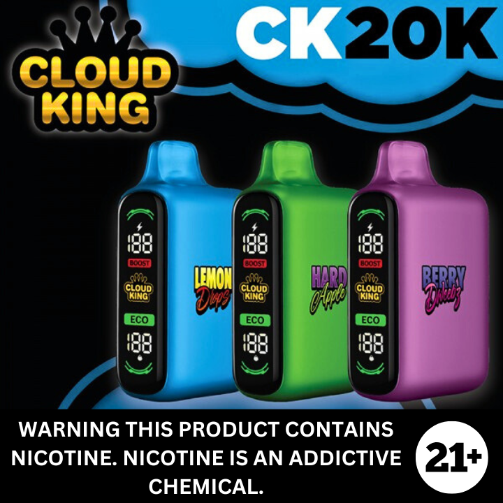 Cloud King 20k Adjustable Disposable Vape 5% Nicotine The Vapor Studio Austin Texas Cloud King 20k Adjustable Disposable Vape 5% Nicotine The Vapor Studio Austin Texas
