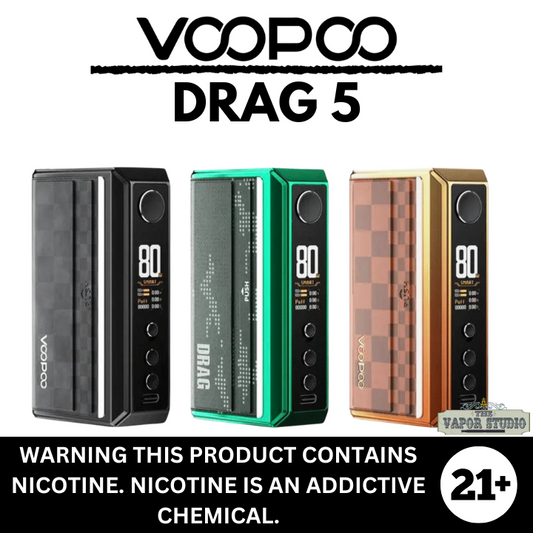 Voopoo Drag 5 177w Adjustable Dual 18650 Battery Vaporizer Mod Only