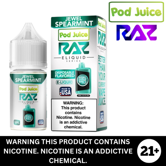 Jewel Spearmint by Pod Juice Raz Salt Nicotine E-Liquid 30ml