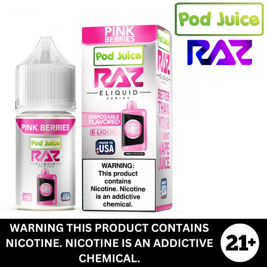 Pink Berries by Pod Juice Raz Salt Nicotine E-Liquid 30ml