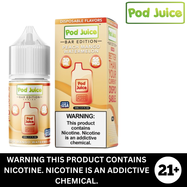 Peach Mango Watermelon by Pod Juice Salt Nicotine E-Liquid 30ml