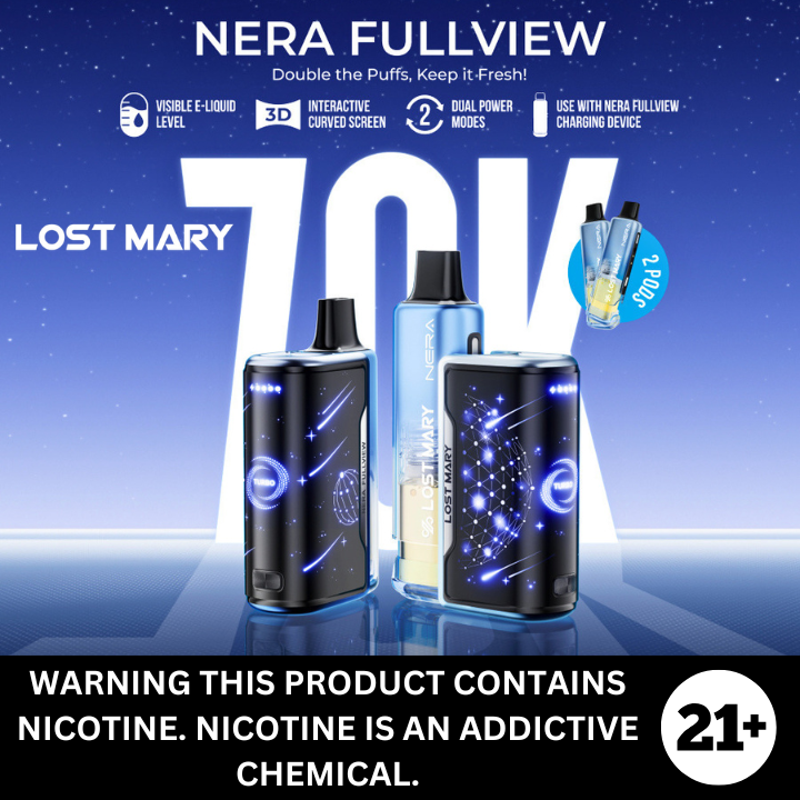 Lost Mary Nera Fullview 70K Disposable 5% Nicotine Refillable Pod Kit