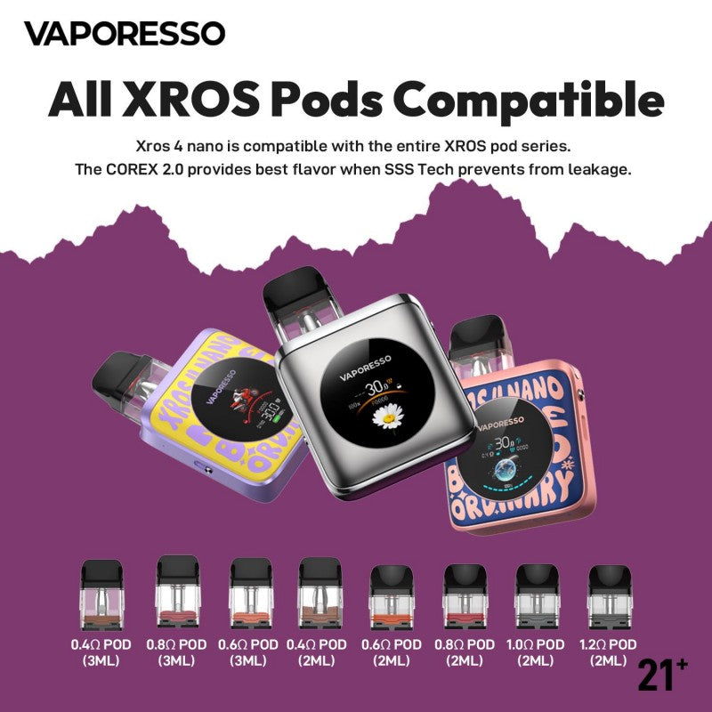Vaporesso Xros Nano 4 Pod Vaporizer Kit The Vapor Studio Austin Texas Vaporesso Xros Nano 4 Pod Vaporizer Kit The Vapor Studio Austin Texas