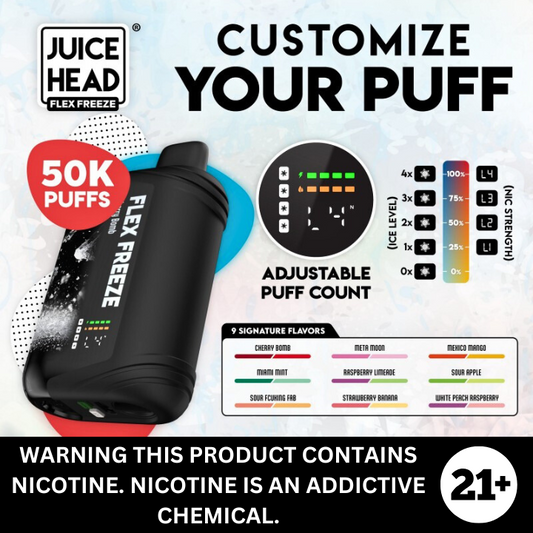 Juice Head Flex Freeze 50K Disposable Nicotine Vape 5%