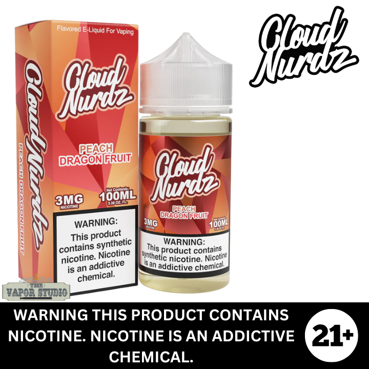 Peach Dragonfruit by Cloud Nurdz Premium Nicotine E-Liquid 100ml