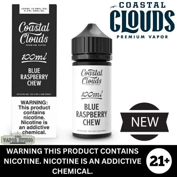 coastal clouds menthol vape juice Coastal Clouds Blue Raspberry Chew Premium E-Liquid 100ml – The Vapor  Studio Austin Texas