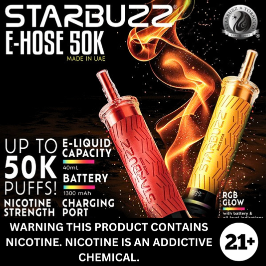 Starbuzz 50K E-Hose Disposable Vape 6mg Nicotine