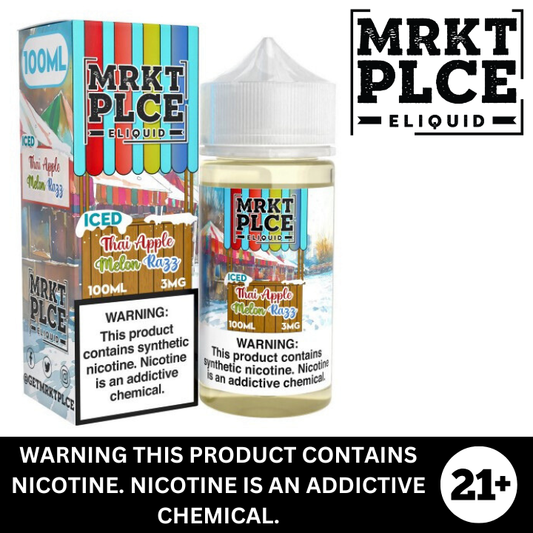 Thai Apple Melon Razz ICED by Market Place Premium Nicotine E-Liquid 100ml