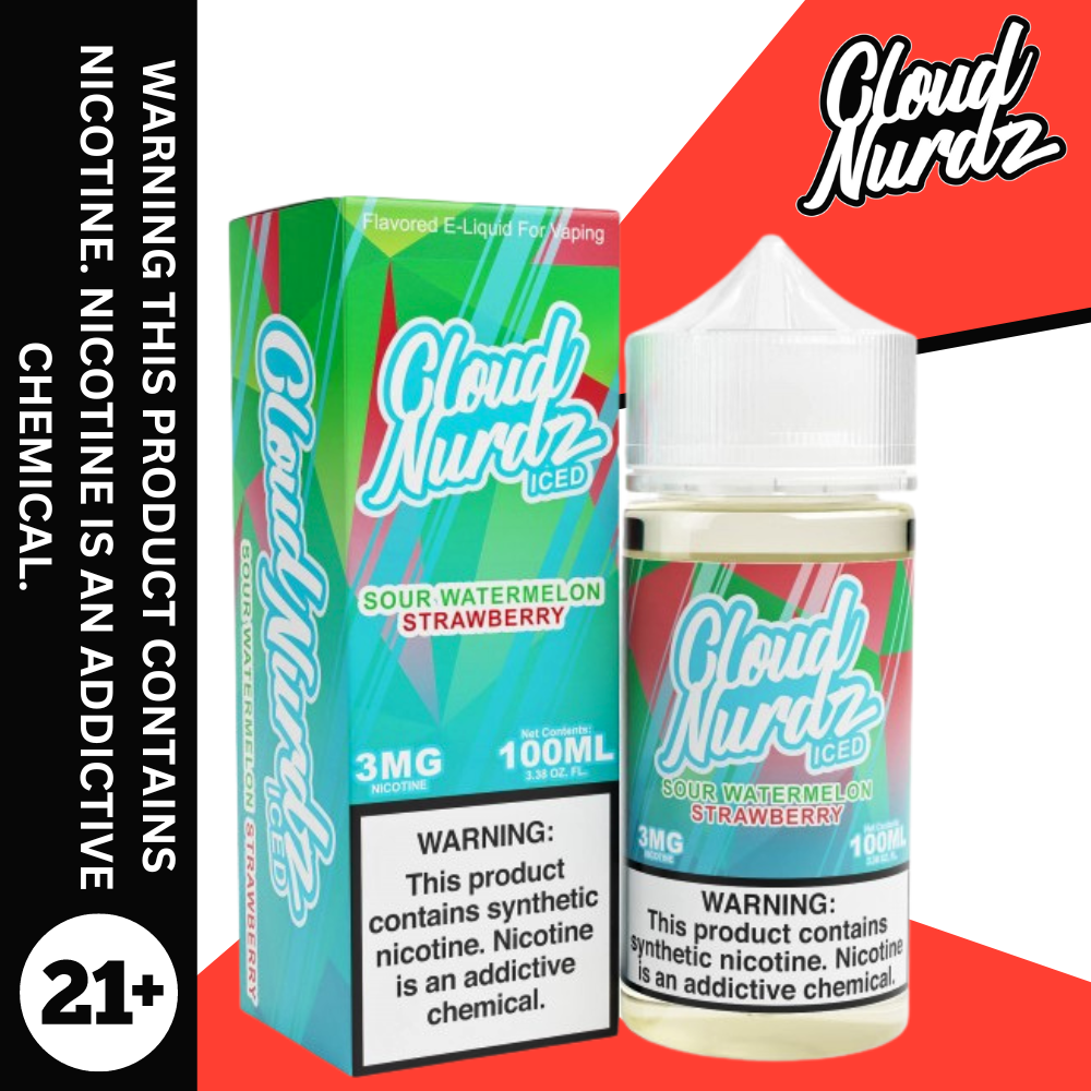 ICED Sour Watermelon Strawberry by Cloud Nurdz - E-Liquid 100ML