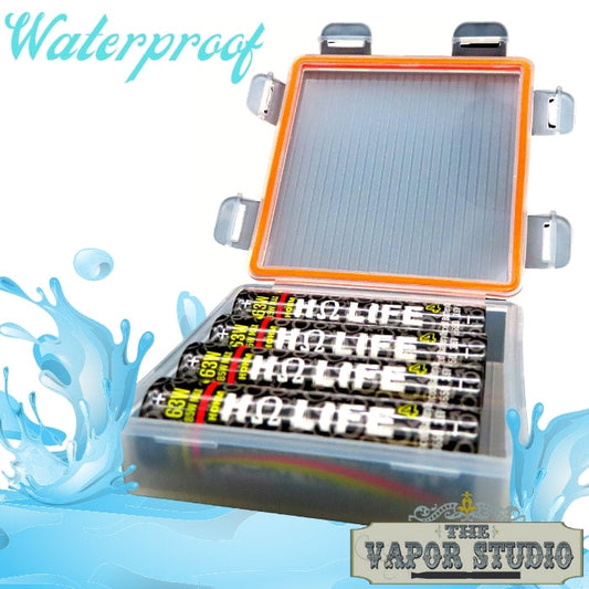 Waterproof 18650 Battery Case - 4x - Clear